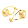 Rack Plating Brass Round Ball Dangle Stud Earrings EJEW-K245-29G-2