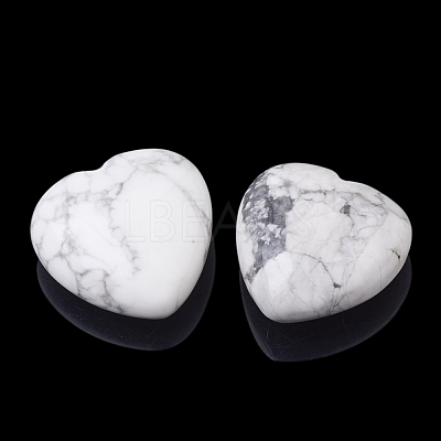 Natural Howlite Heart Palm Stone X-G-S295-08C-1