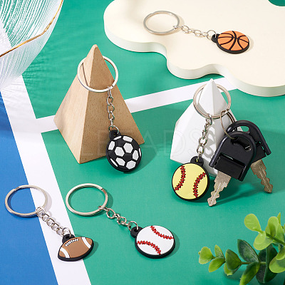5Pcs 5 Styles PVC Plastic Keychains KEYC-TA0001-49-1