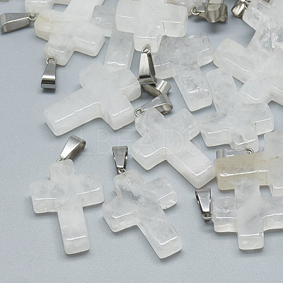 Natural Quartz Crystal Pendants X-G-T080-21-1
