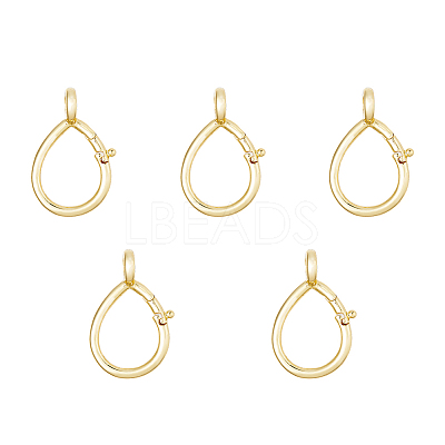 5Pcs Brass Keychain Clasp Findings KK-HS0001-09-1