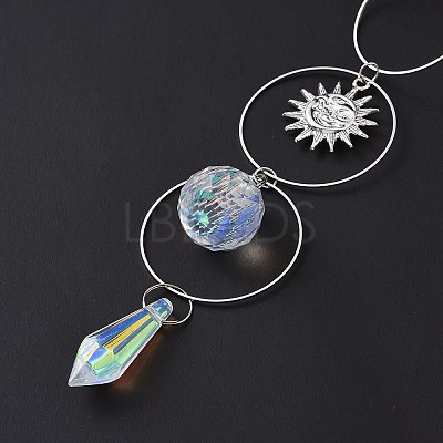 AB Color Plated Crystal Bullet Big Pendant Decorations HJEW-G019-03D-1