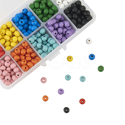 Dyed Natural Wood Beads WOOD-CJ0001-11-1