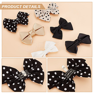 6 Styles Polyester Bowknot Shoe Decorations AJEW-GA0007-58-1