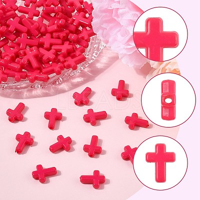 200Pcs Opaque Acrylic Beads SACR-FS0001-39E-1