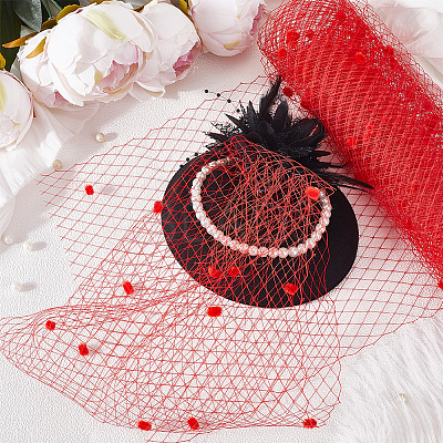 Elastic Polyester Deco Mesh Ribbons DIY-GF0009-01C-1