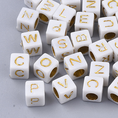 Plated Acrylic Beads X-MACR-S299-052B-1
