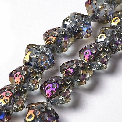 Transparent Electroplate Glass Beads Strands LS-GLAA-C025-01G-1