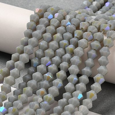 Opaque Solid Color Imitation Jade Glass Beads Strands EGLA-A039-P4mm-L14-1