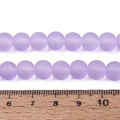 Baking Paint Transparent Glass Bead Strands GLAA-S031-8mm-25-1
