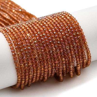 Electroplate Transparent Glass Beads Strands GLAA-H021-01A-FR02-1