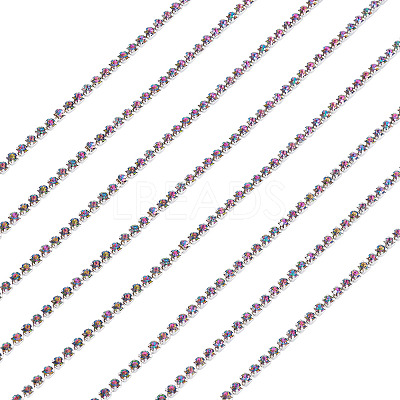 5Yards Alloy Glass Rhinestone Cup Chains AJEW-TA0002-63-1