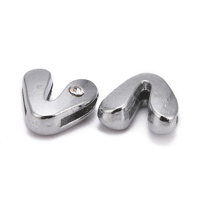 Letter Slider Beads for Watch Band Bracelet Making ALRI-O012-V-NR-1