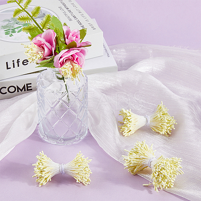 Gypsum with Cotton Cord Artificial Flower Core DIY-WH20007-36A-02-1