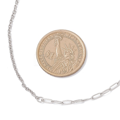 304 Stainless Steel Paperclip Chain Cable Chain Necklaces for Women NJEW-JN05590-1