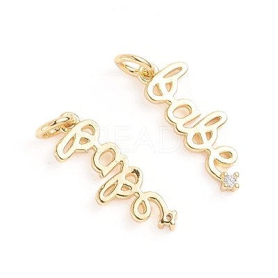 Brass Micro Pave Cubic Zirconia Pendants ZIRC-E164-28G-1
