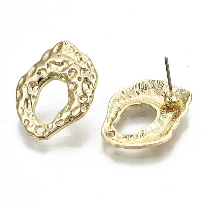 Rack Plating Hammered Alloy Stud Earring Findings LS-PALLOY-N155-65-NR-1