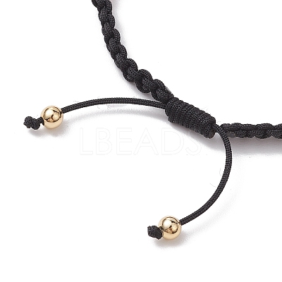 Natural Amethyst Chip & Acrylic Imitation Pearl Braided Bead Bracelets BJEW-JB10462-1