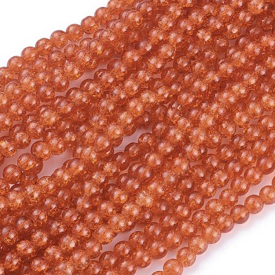 Crackle Glass Round Beads Strands X-CCG-Q001-8mm-09-1