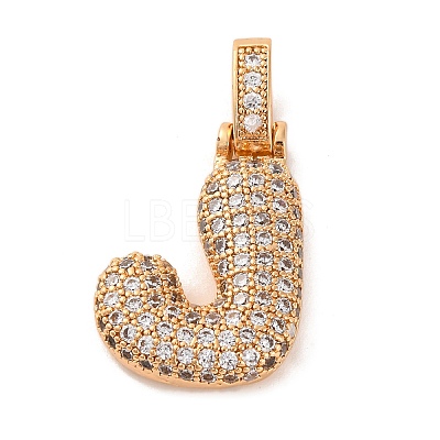 Brass Micro Pave Cubic Zirconia Pendants KK-C076-29J-G01-1