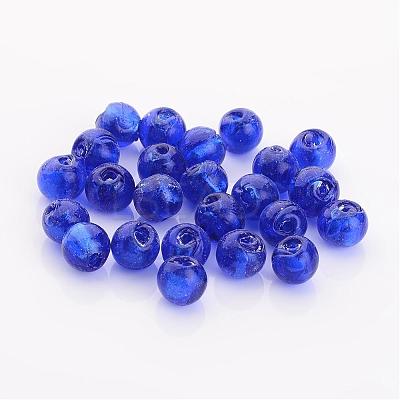 Handmade Silver Foil Glass Beads FOIL-R054-11-1