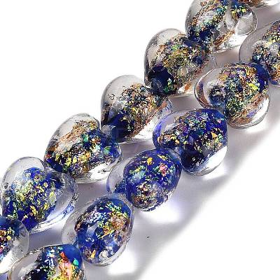 Handmade Dichroic Foil Glass Beads Strands DICH-U001-03J-1