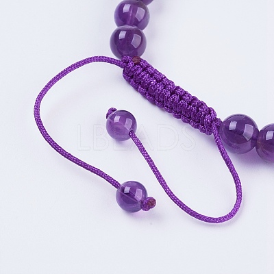 Adjustable Nylon Cord Braided Bead Bracelets BJEW-F308-55B-1