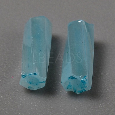 Opaque Colours Glass Twist Bugle Beads GLAA-WH0039-08H-1