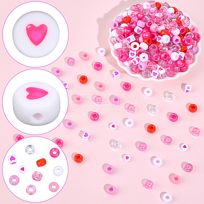 1200Pcs 10 Styles Opaque Plastic and  Opaque Acrylic Beads KY-PA0001-15A-1