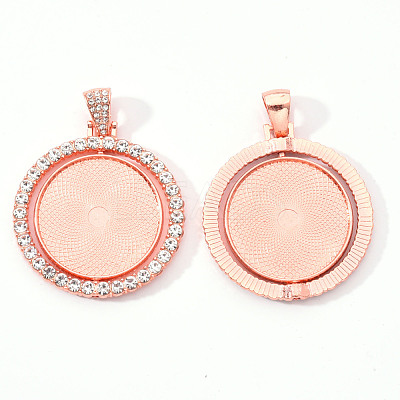 Alloy Pendant Cabochon Settings X-PALLOY-S107-005RG-RS-1