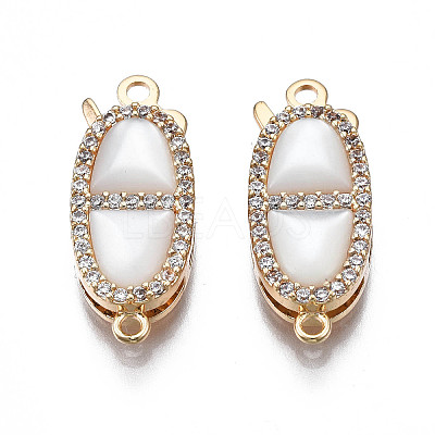 Brass Micro Pave Clear Cubic Zirconia Fishhook Clasps X-KK-Q278-001-NF-1