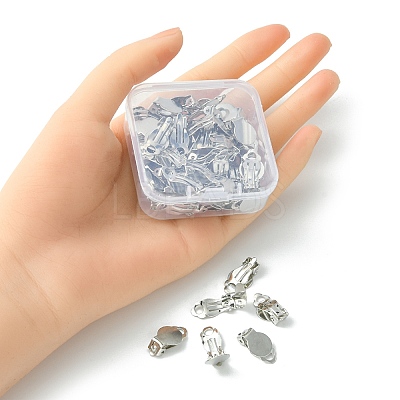 50Pcs Iron Clip-on Earring Settings IFIN-YW0003-03-1
