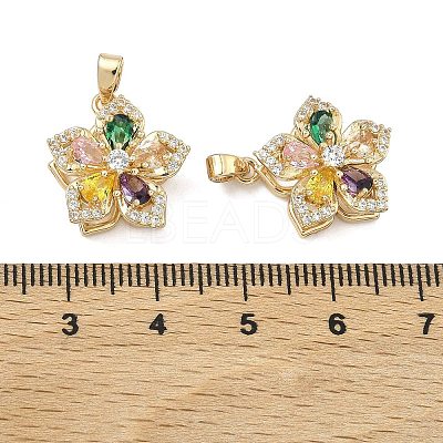 Brass Micro Pave Cubic Zirconia Rotatable Pendants KK-A287-11B-G-1