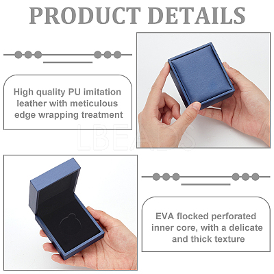 Rectangel PU Imitation Leather Coin Storage Boxes LS-CON-WH0086-102B-02-1