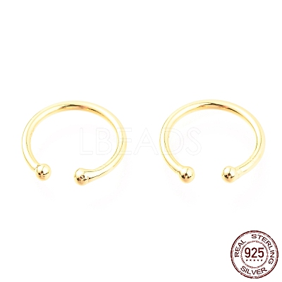 925 Sterling Silver Cuff Earrings EJEW-H124-06G-1