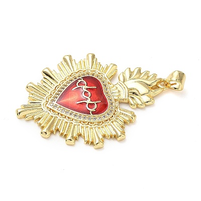 Brass Micro Pave Cubic Zirconia Pendants KK-I379-03G-G-1