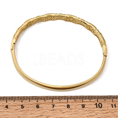 304 Stainless Steel Crystal Rhinestone Hinged Cuff Bangles for Women SA-CBA61B8-08G-1