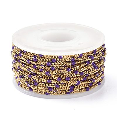Ion Plating(IP) 304 Stainless Steel Enamel Curb Chains CHS-P013-01G-05-1