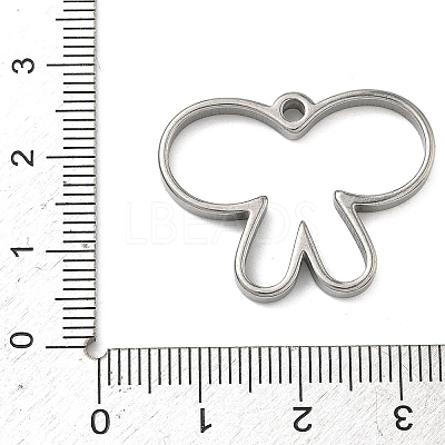 Butterfly 304 Stainless Steel Open Back Bezel Pendants STAS-K279-03A-P-1