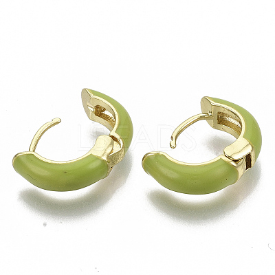 Brass Huggie Hoop Earrings EJEW-S209-01C-1