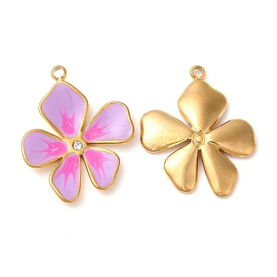 304 Stainless Steel Enamel Pendants STAS-K256-10G-04-1