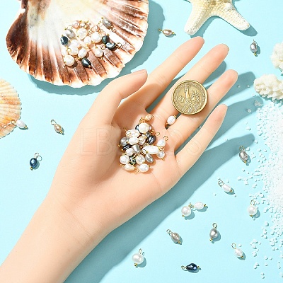 10Pcs Natural Cultured Freshwater Pearl Rice Charms PALLOY-YW00075-1