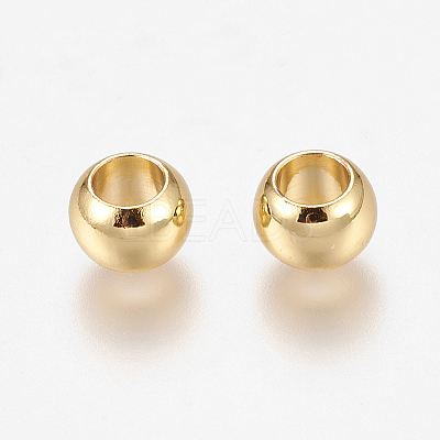 Environment Brass European Beads LS-KK-P120-03G-1