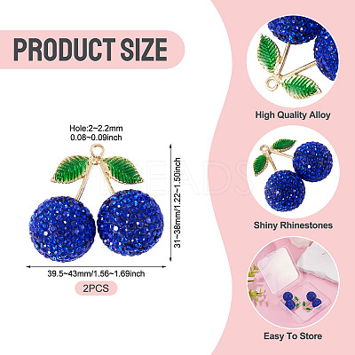 2Pcs Alloy Cherry Charms FIND-TA0009-30D-1