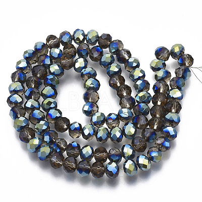 Electroplate Transparent Glass Beads Strands LS-EGLA-A034-T6mm-S23-1