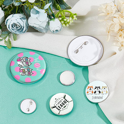 250 Sets 3 Style Iron Brooch Cabochon Bezel Settings DIY-BC0004-80-1