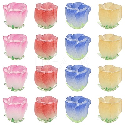 16Pcs 4 Colors Gradient Color Opaque Acrylic Beads MACR-CJ0002-32-1