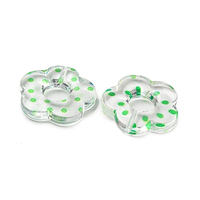 Transparent Printed Acrylic Beads OACR-H124-05B-03-1