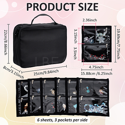 Polyester Jewelry Organizer Bags with Handles and PVC Sheet Inside AJEW-WH0348-779-1