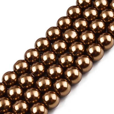 Baking Paint Glass Pearl Round Bead Strands HY-Q003-10mm-30-1
